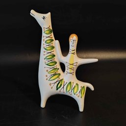 MCM RARE Italian Pottery Etruria Giraffe & Rider Roberto Rigon