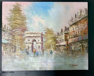 Post Impressionist Paris Scene Oil Painting By P Rambert