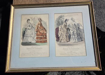Vintage Framed Women's Fashion Illustrations
