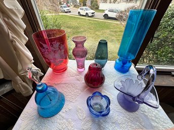 Depression Glass & Colored Glass Lot