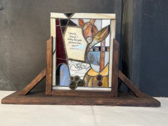 Stained Glass Artwork With Bible Verse Acts 9:4