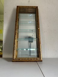 Horchow Creazioni Artistiche Wall Display Curio Gold Wood Glass Mirror