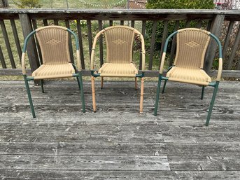 3 Outdoor Deck Chairs, With Cushions