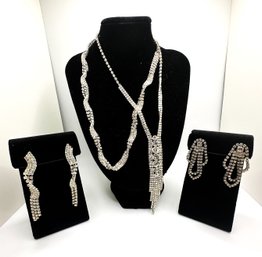 Group Of Rhinstone Costume Jewelry