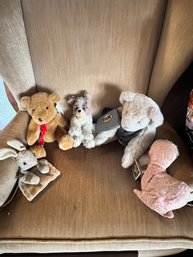 Vintage Ca. 1960 Steiff Cosy Molly Dog, Paws Bear, Hug A Bear, Duck And Finger Puppet