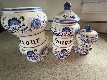 Rare, Blue Onion, By Meissen Canisters