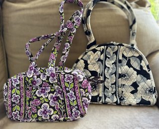 Two Vera Bradley Cloth Floral Handbagsd Tote