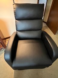 Black Leatherette Power Recliner With Vibrator Pillow, Stands You Up!