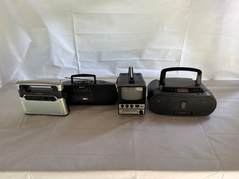 4-vintage Radio, Casset Player, Unisonic Portable TV &sony CD Player