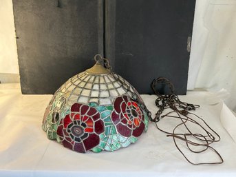 Retro Tiffany Style Chandelier  No Bulb Not Tested .