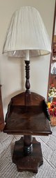 Floor Lamp W/table, Knotty Pine