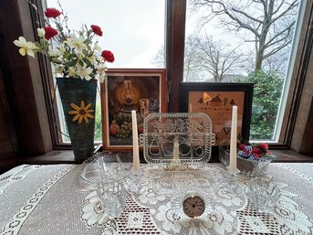 Clear Glass, Decor, Shannon Crystal Clock