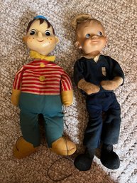 Ca. 1960 Vintage Knickerbocker Pinocchio, Marionette, Plush, Effanbee Mickey Doll,