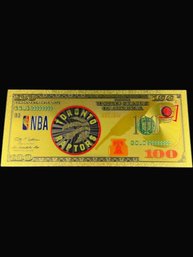 Collectible NBA Gold Colored Bill Toronto Raptors