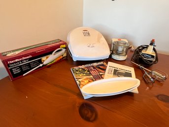 George Foreman Grill W/cookbook, Electric Knife, Small Chopper, Mixer