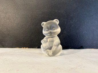 Vintage Fenton Teddy Bear Frosted Satin Glass Crystal Teddy Bear Figurine