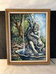 Water Fountain Boy Art Picture Frame