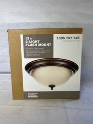 Contemporary Two Light Flush Mount Light
