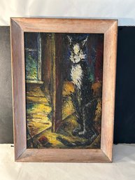 Standing Black Cat Art Picture Frame