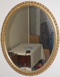Vintage Gilded Oval Decorative Mirror