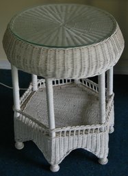 White Wicker Table