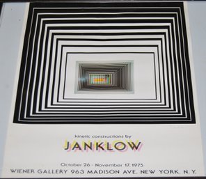 Vintage Poster For 1975 Art Exhibition By Leonard Janklow, Possibly Signed