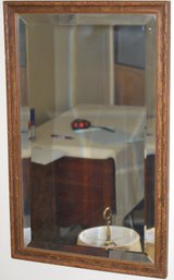 Vintage Rectangular Wall Mirror With Beveled Edges