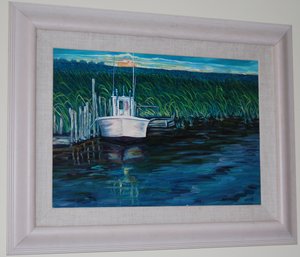 Boat Painting Signed Brice '96 #4/100