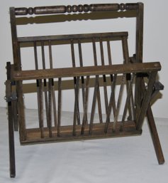 Vintage Foldable, Wood Magazine Rack