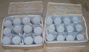 Lot Of 24 Coffee Mugs, Two Sets Of 12, Different Sizes
