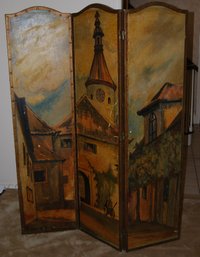 Vintage Three Panel Screen/ Room Divider
