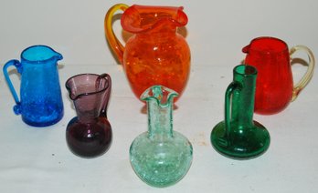 Lot Of Six Vintage Glass