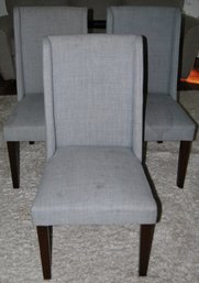 Set Of Three Upholstered Dining Chairs, Some Staining