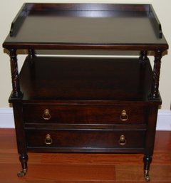 Two Tiered Mahogony Side Table From The Smithsonian Collection By Bernhardt