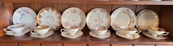 Collectible Lunch Sets, W/sandwich Plate, Teacups And Saucers
