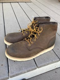 American Eagle Mens Leather Boots White Soles Size 11 New