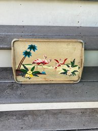 Mid Century Tray Flamingo Design Made In Japan
