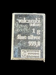 One Gram .999 Fine Silver Bar