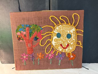 Embroidered Sun Art Picture Frame