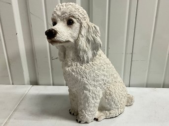 Universal Statuary Corp. Vintage 1984 Adorable White Poodle Dog Sculpture 12-Inch Ref: MC