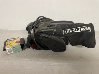 Craftsman Belt Sander With New Sanding Belts And Extra Bag Of Sanding Items