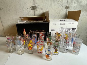 BOX LOT, Collectible & Cartoon Tumblers, Yosemite Sam, Richie Rich, Looney Tunes, Wizard Of Oz, Chipmunks, MOR