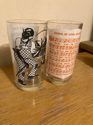 Two Mid Century Song Glasses
