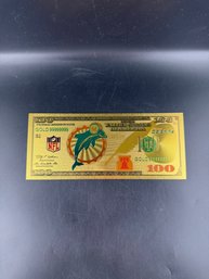 Collectible Miami Dolphins Gold Foiled Bill