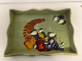 Green Hand Painted Tray