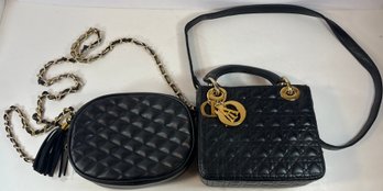 2 Small Quilted Faux Leather Purses