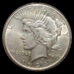 1934 Silver Peace Dollar AU
