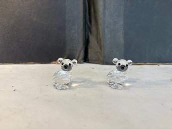 Set Of 2 Swarovski Crystal Koala