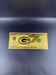 Collectible Green Bay Packers Gold Foiled Bill