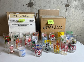 BOX LOT, Vintage Collectible & Cartoon Tumblers, Elmer Fudd, Green Lantern, Cinderella, Wild Bill, MORE!